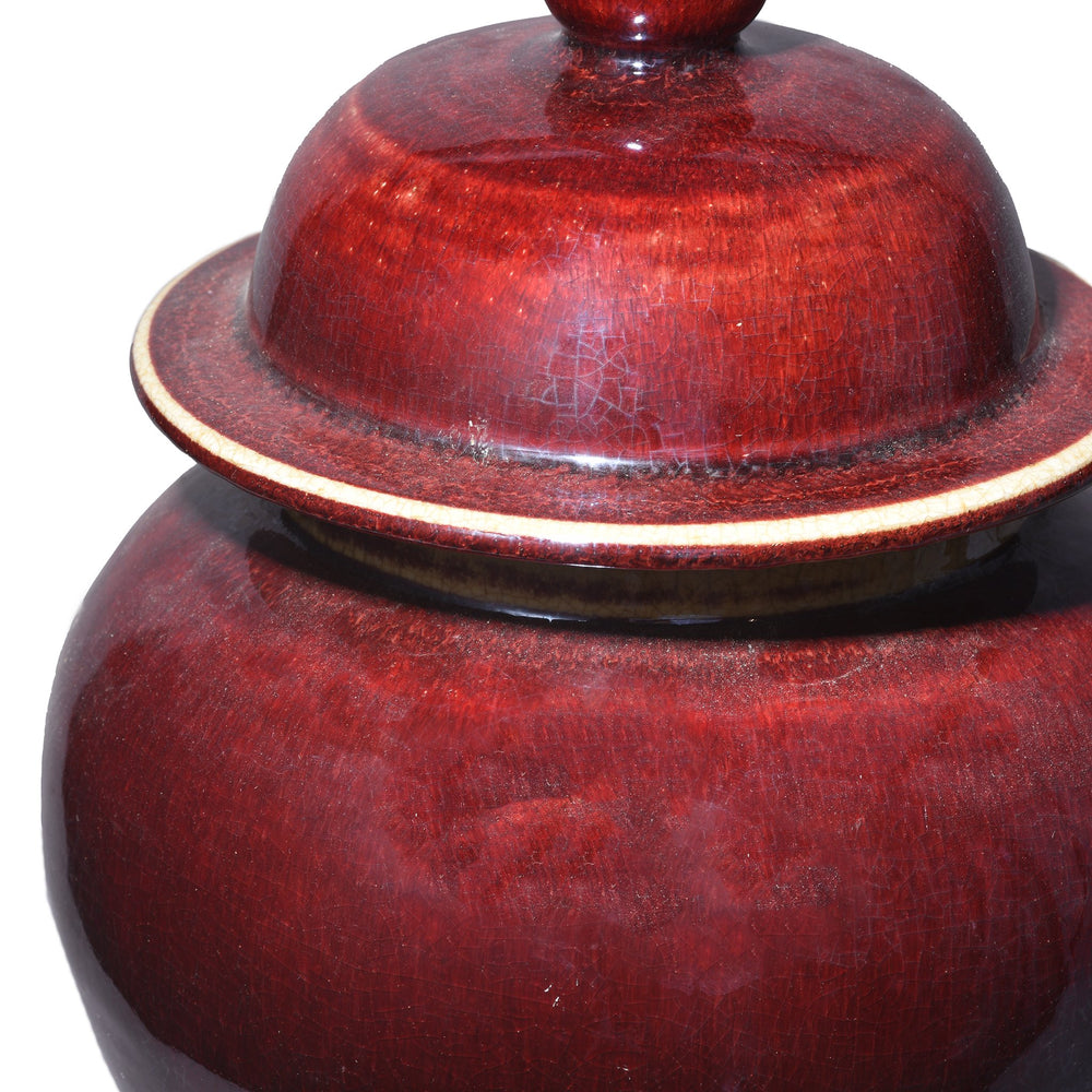 Reproduction Chinese Sang De Boeuf Porcelain Temple Jar | Indigo Antiques