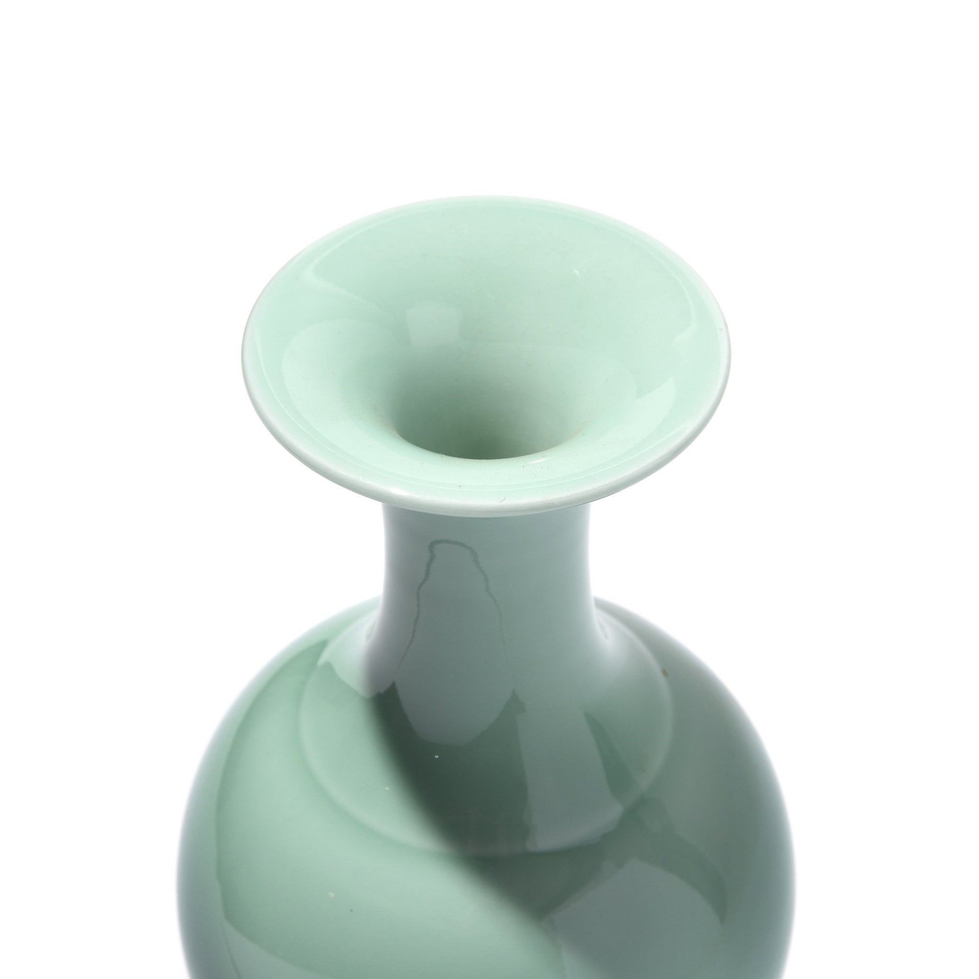 Small Celadon Flower Vase - Trumpet Mouth Design | Indigo Antiques