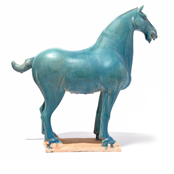Turquoise Glazed Terracotta Tang Horse Statue