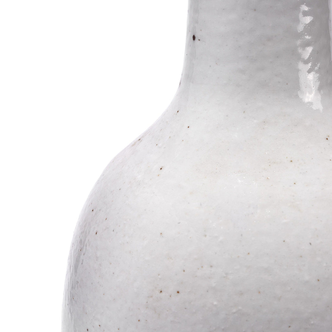 Detail of White Glazed Porcelain Bottle Vase | Indigo Antiques