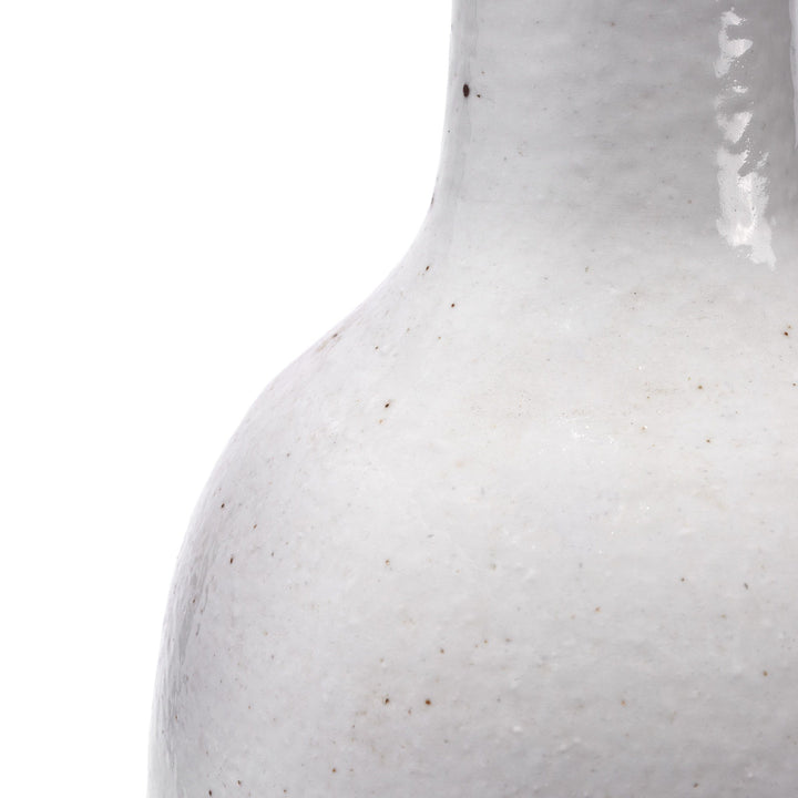 Detail of White Glazed Porcelain Bottle Vase | Indigo Antiques