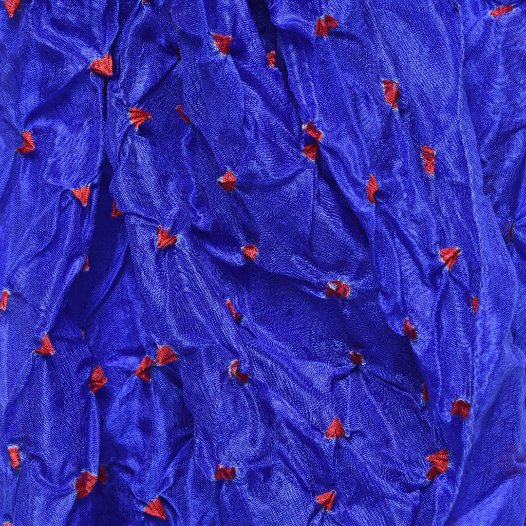 Royal Blue Silk Indian Bandhani Tie Dye Scarf | Indigo Antiques
