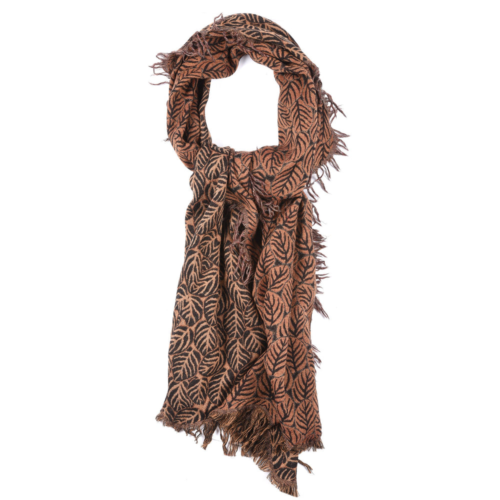 Bronze Lotus Leaves Scarf - Merino Wool - 68 x 204 cms Approx - A00059V3