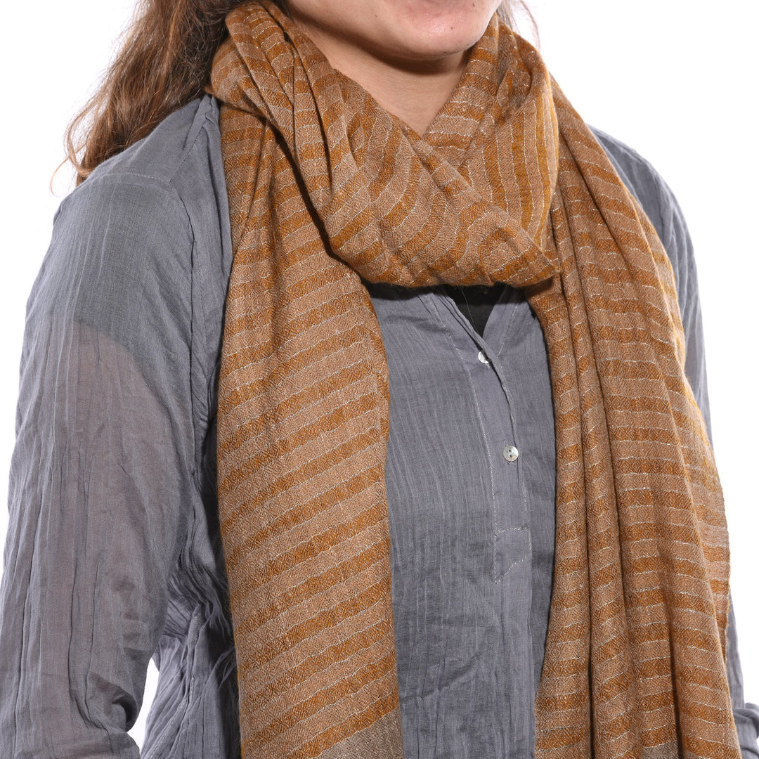 Pashloom Himalayan Cashmere Scarf with Silver Thread | Indigo Oriental Antiques