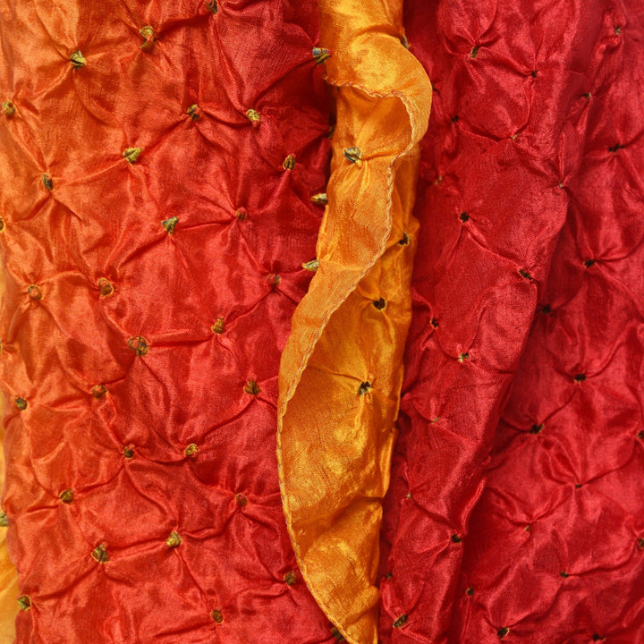 Pinks & Reds Bandhani Silk Scarf from Rajasthan | Indigo Oriental Antiques