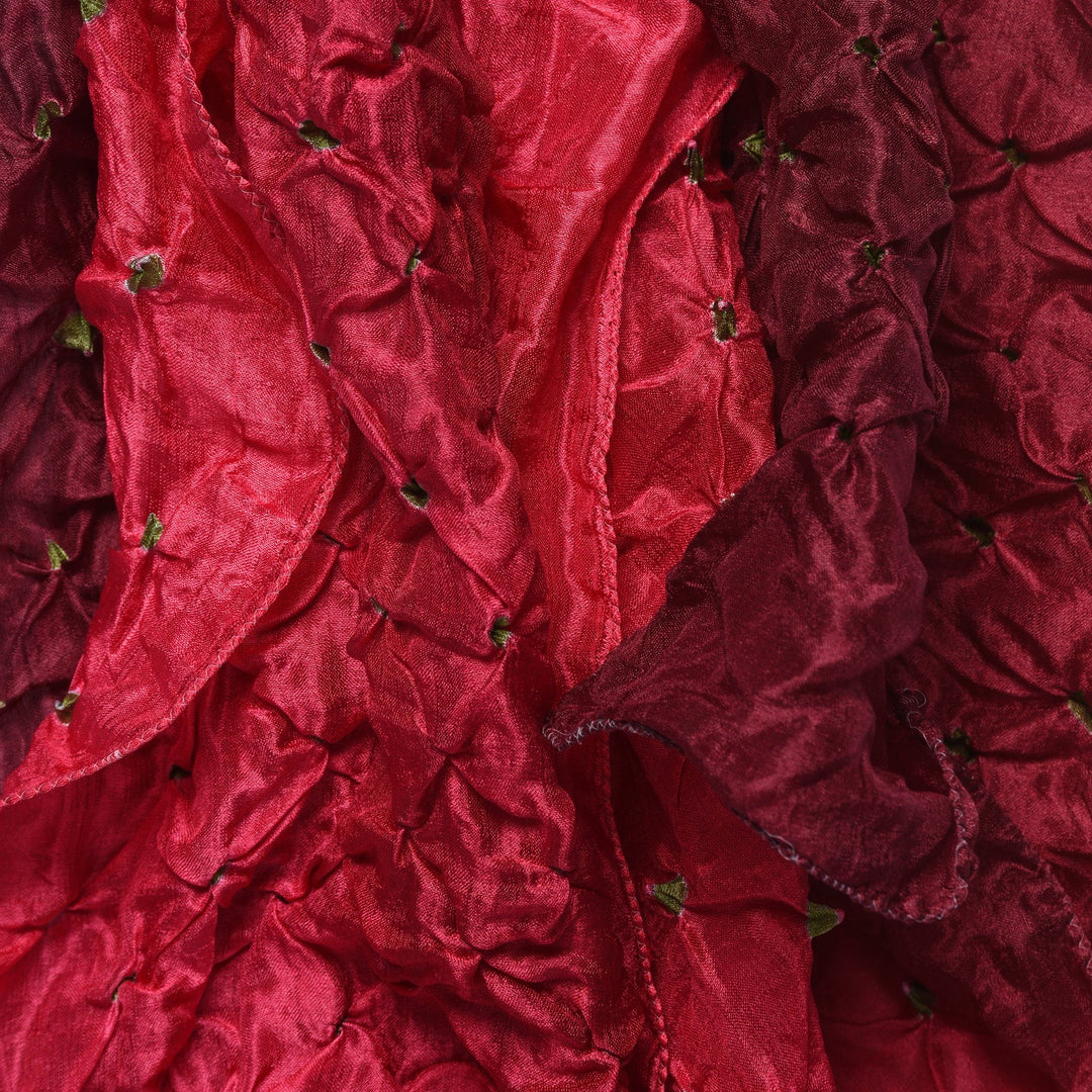 Raspberry Silk Indian Bandhani Tie Dye Scarf | Indigo Antiques