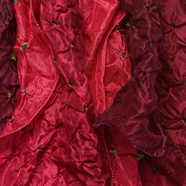 Raspberry Silk Indian Bandhani Tie Dye Scarf | Indigo Antiques