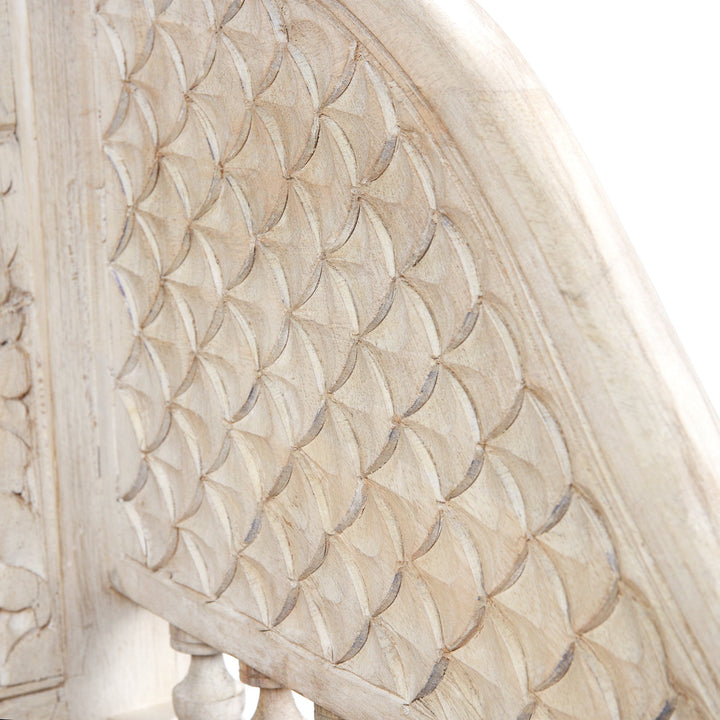 Carved And Limed Mango Wood Daybed | Indigo Oriental Antiques