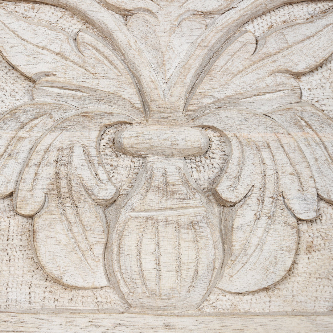 Carved And Limed Mango Wood Daybed | Indigo Oriental Antiques