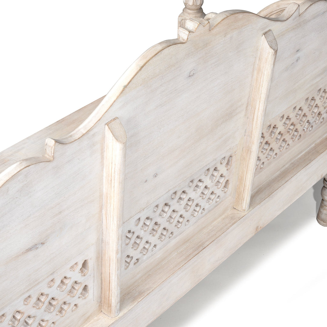 Carved And Limed Mango Wood Daybed | Indigo Oriental Antiques