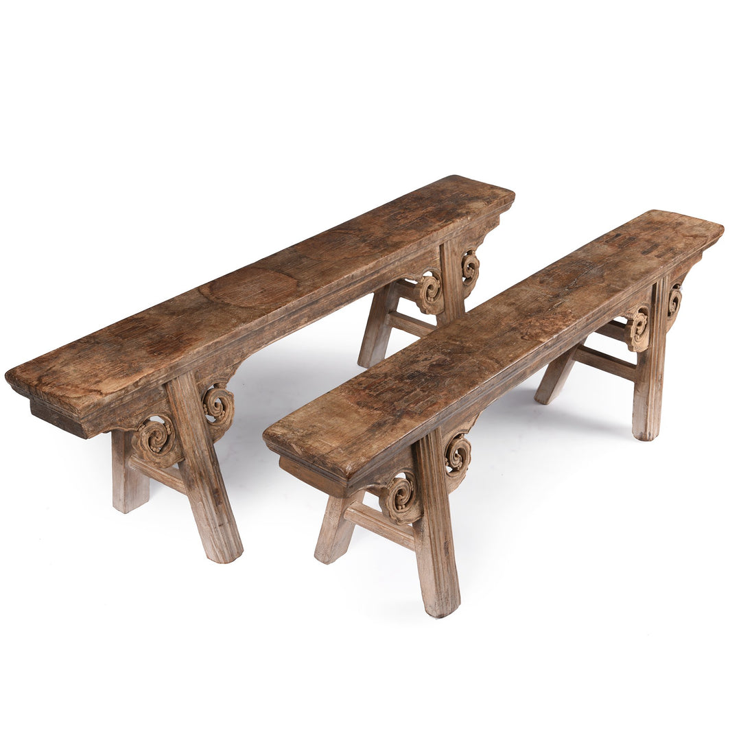 Pair of Chinese Spring Benches From Shanxi - Late 19thC | Indigo Antiques
