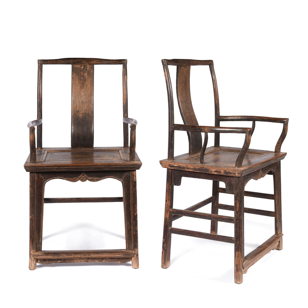 Pair of Chinese Elm Armchair From Shanxi Province - 19thC | Indigo Antiques