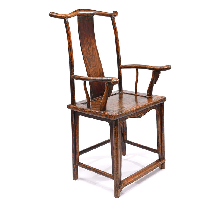 Side Profile View of an Antique Elm Chinese Officials Hat Chair From Shanxi - 19thC | Indigo Antiques