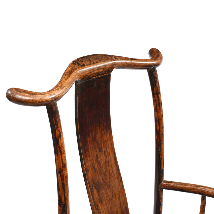 Curved detail from an Antique Elm Chinese Officials Hat Chair From Shanxi - 19thC | Indigo Antiques