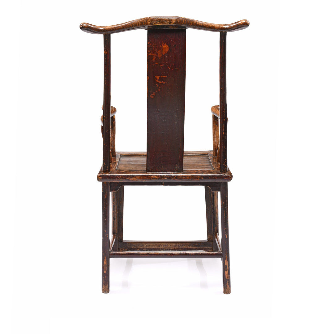 Back detail from an Antique Elm Chinese Officials Hat Chair From Shanxi - 19thC | Indigo Antiques