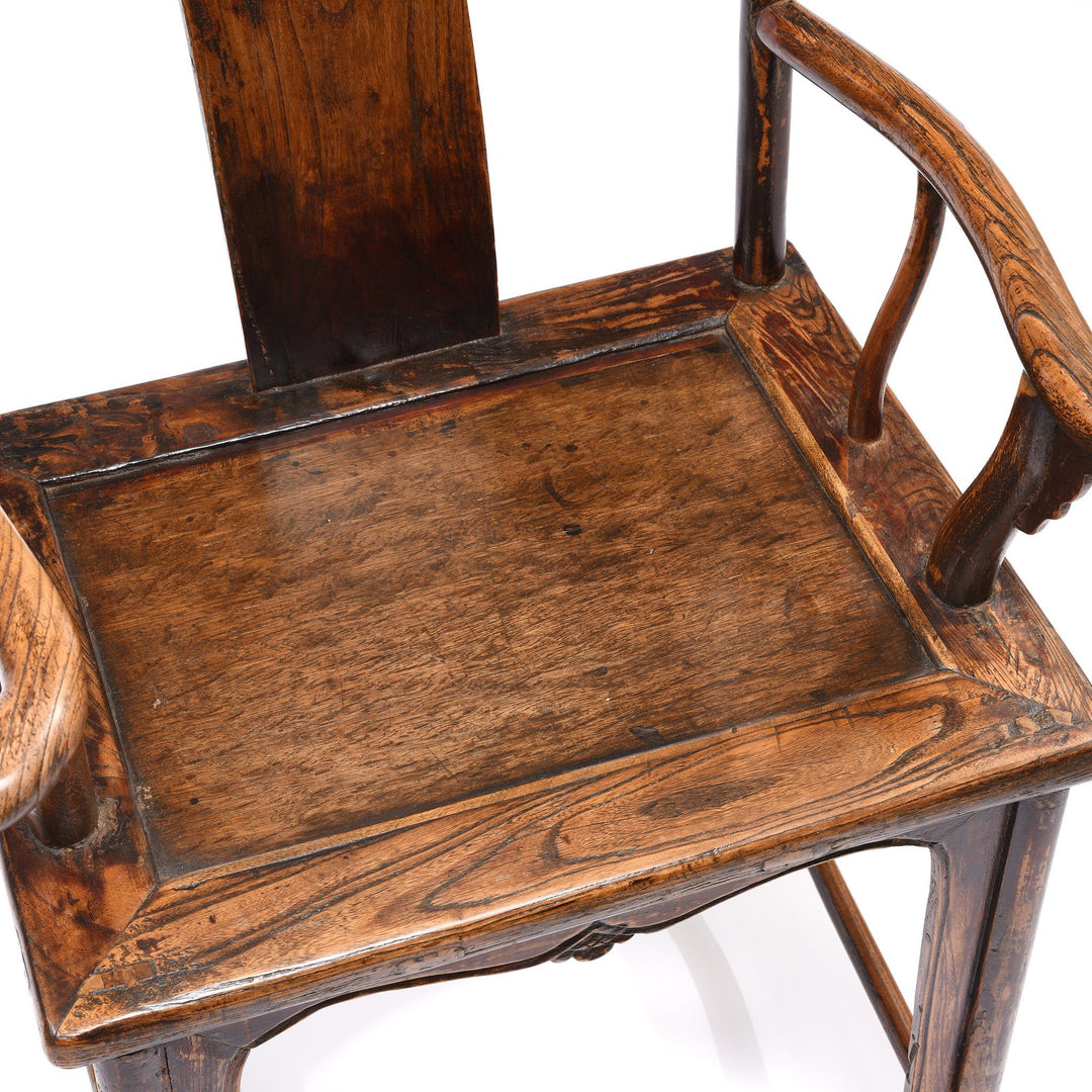 Seat Detail from an Antique Elm Chinese Officials Hat Chair From Shanxi - 19thC | Indigo Antiques