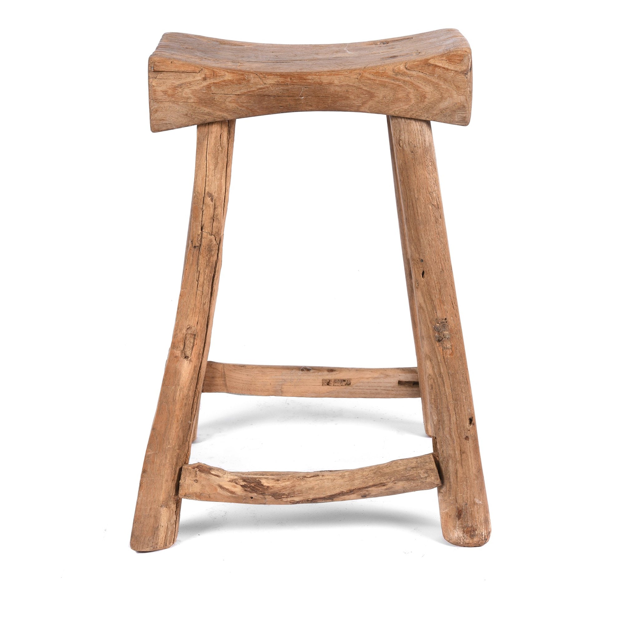 Elm Saddle Stool From Shanxi - 19thC - 38.5 x 34.5 x 54 (wxdxh cms) - C1325V2