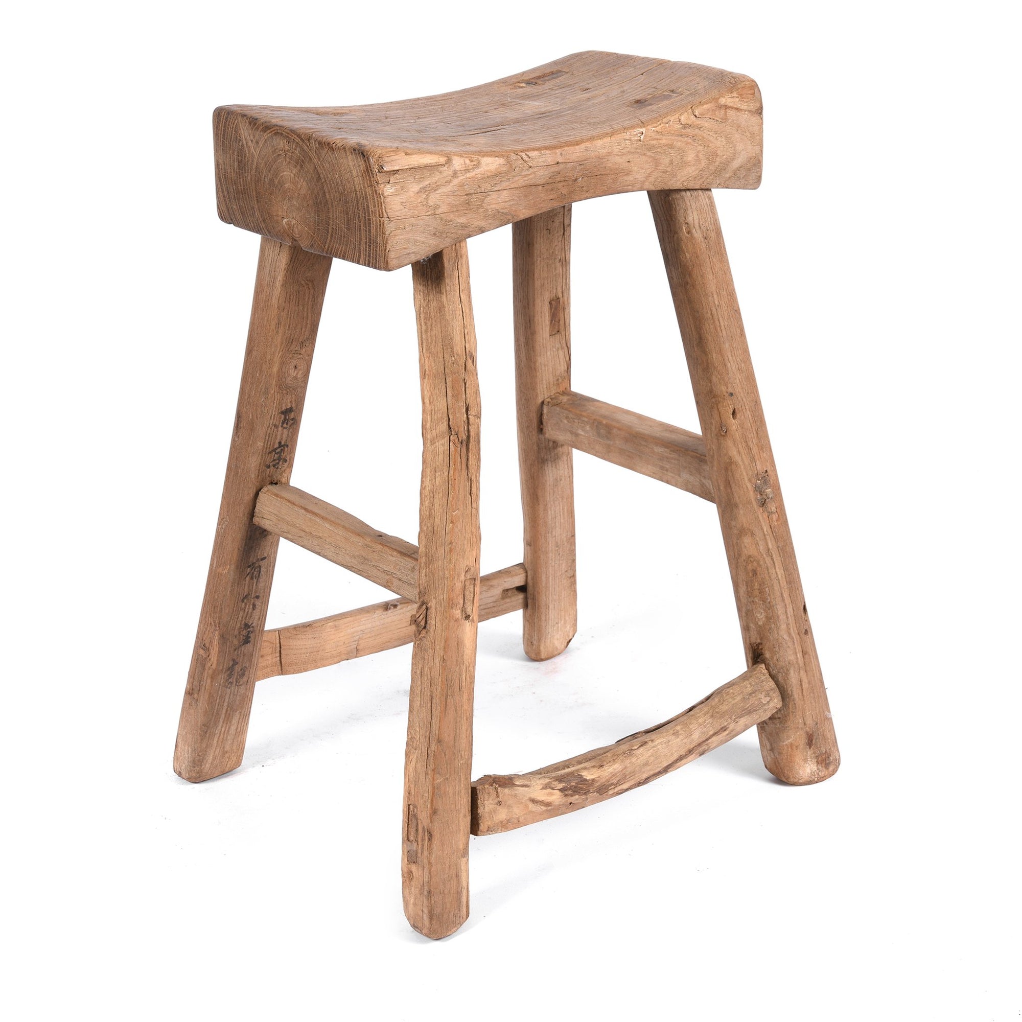 Elm Saddle Stool From Shanxi - 19thC - 38.5 x 34.5 x 54 (wxdxh cms) - C1325V2