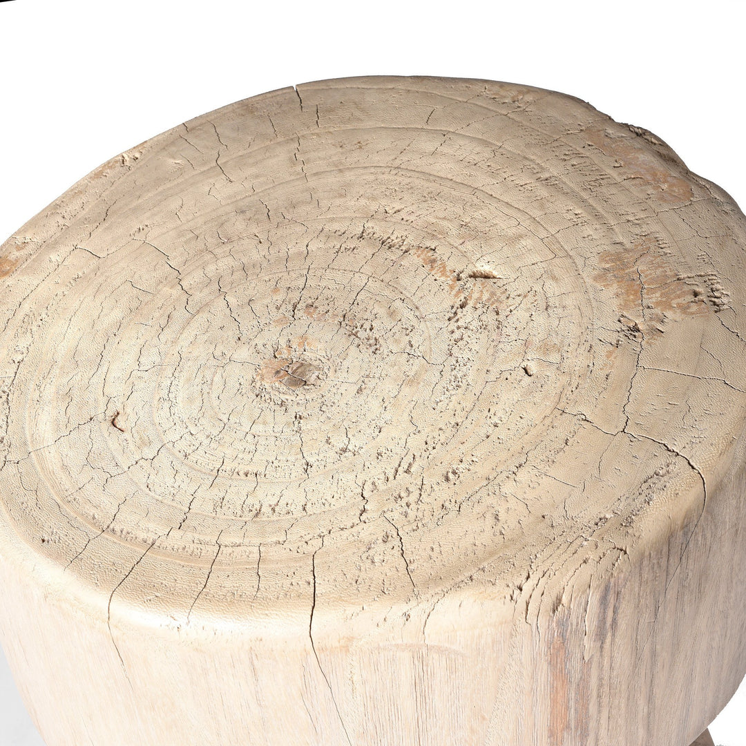 Surface Detail From Farmers Chopping Block Stool - Willow - Ca 1920 | Indigo Antiques