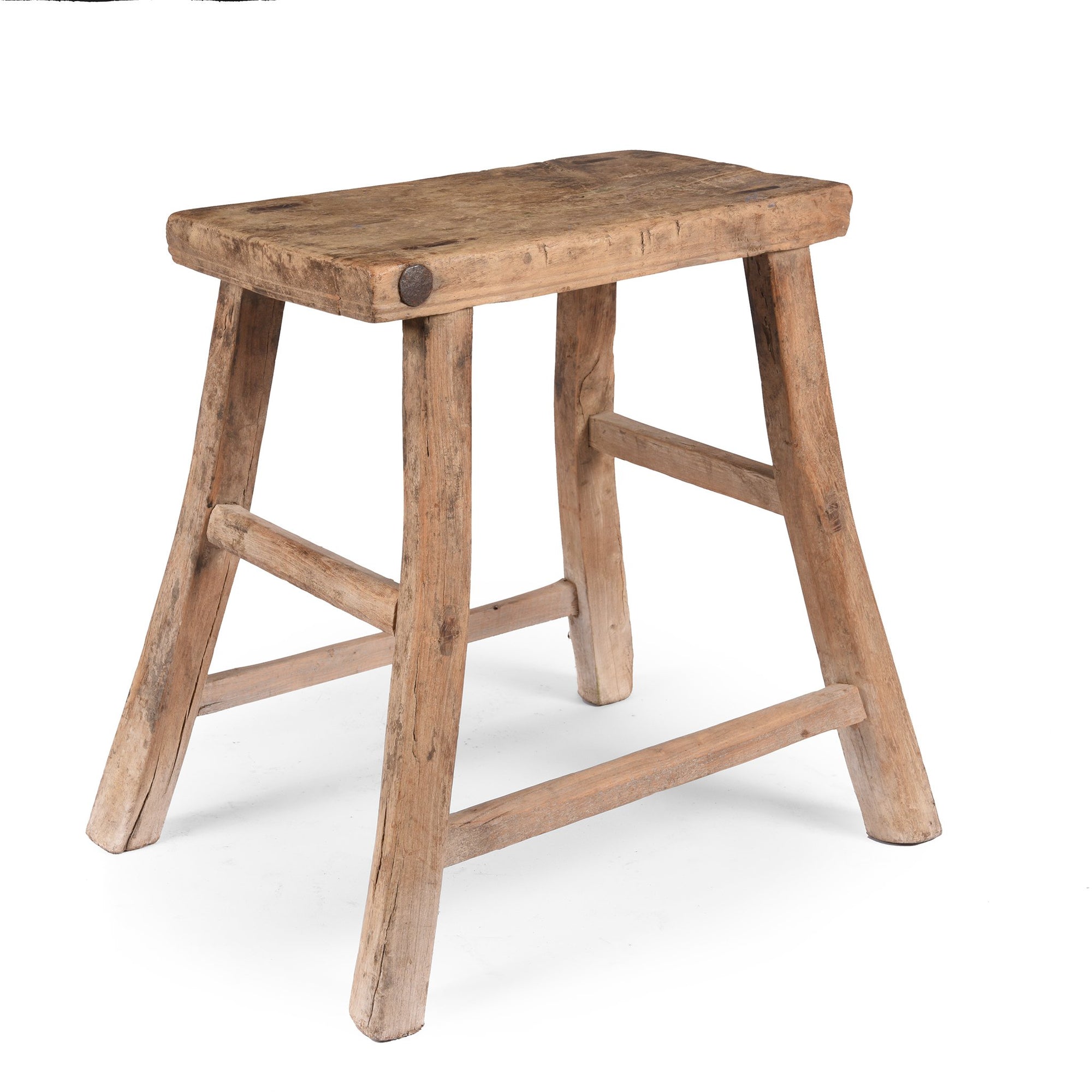 Rustic Elm Saddle Stool | Indigo Antiques