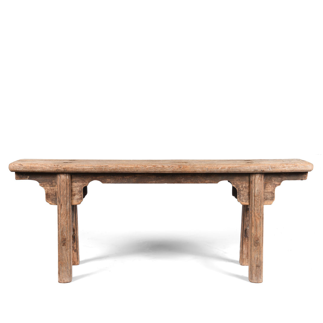 Old Chinese Bleached Elm Bench From Shanxi - 19thC | Indigo Antiques