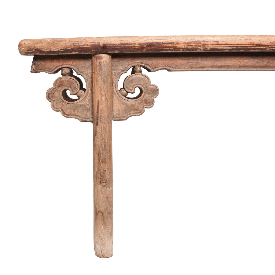 Detail Of Old Chinese Elm Bench - 19thC | Indigo Antiques