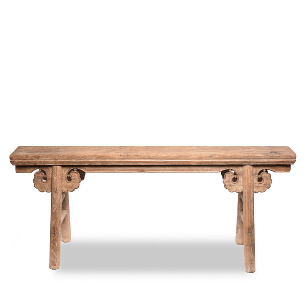 Old Chinese Elm Bench - 19thC