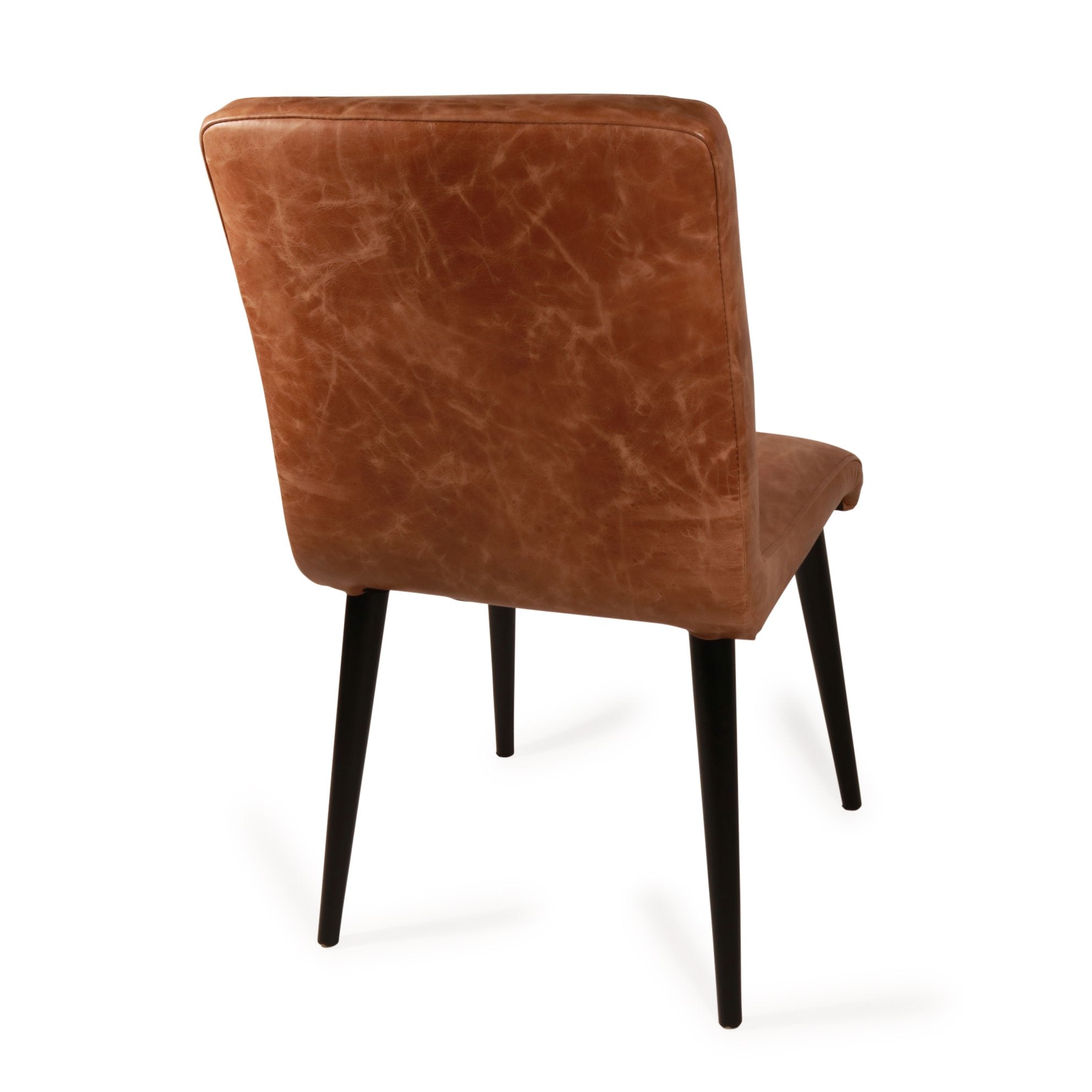 Retro Dining Chair With Tan Leather Seat | Indigo Oriental Antiques