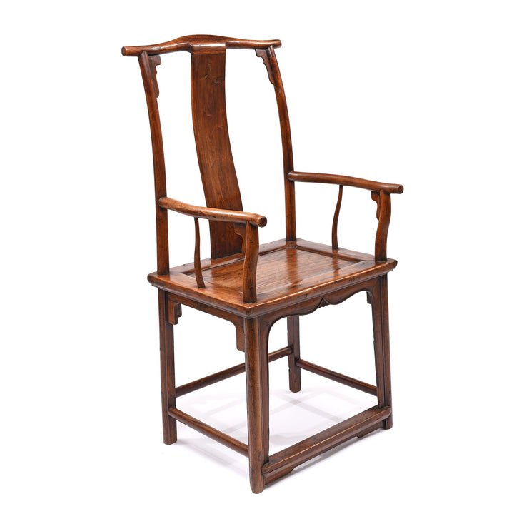 Side Profile View of an Antique Elm Chinese Officials Hat Chair From Shanxi - 19thC | Indigo Antiques