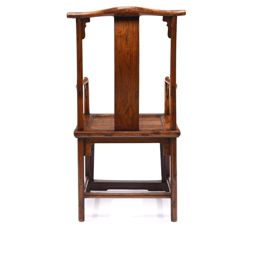 Back detail from an Antique Elm Chinese Officials Hat Chair From Shanxi - 19thC | Indigo Antiques