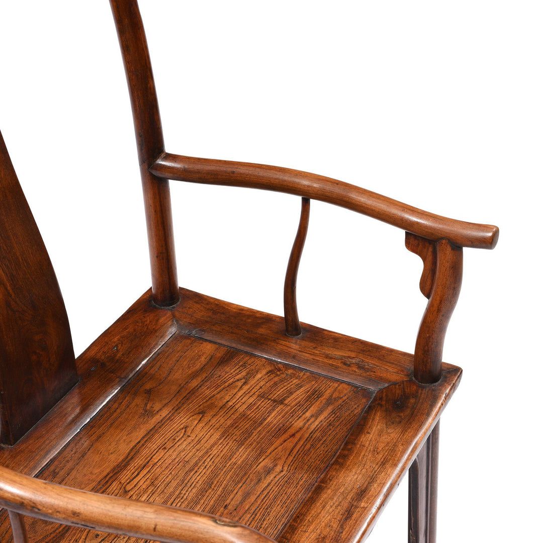Arm detail from an Antique Elm Chinese Officials Hat Chair From Shanxi - 19thC | Indigo Antiques