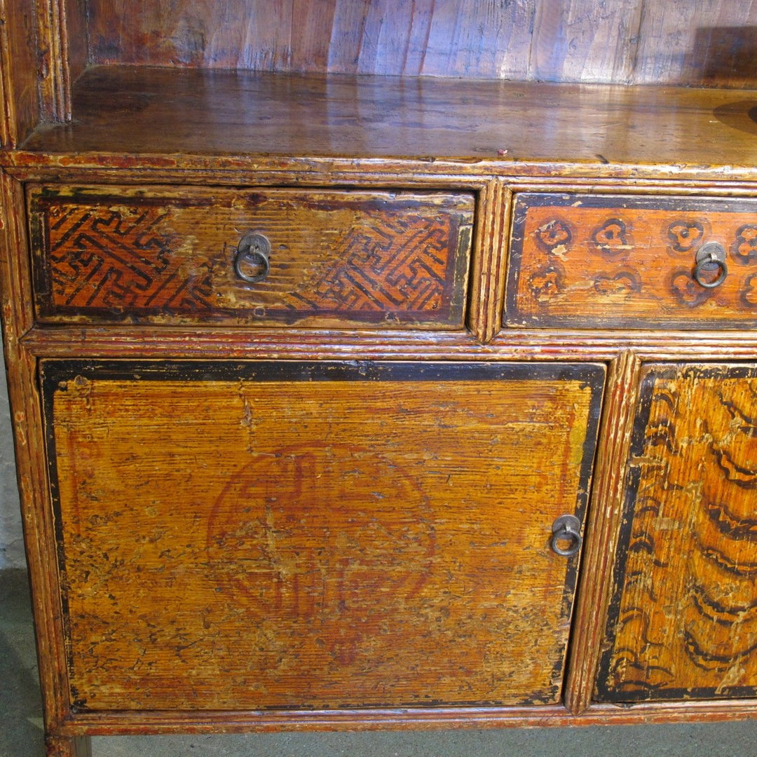 Tibetan Tiger Shelf with Original Paint - 19thC | Indigo Oriental Antiques
