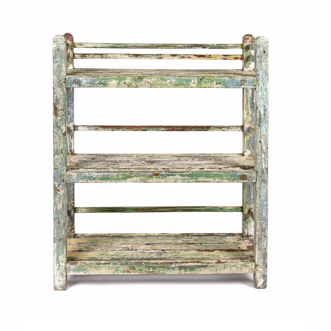 Vintage Painted Indian Teak Shelf - Ca 1930 | Indigo Antiques