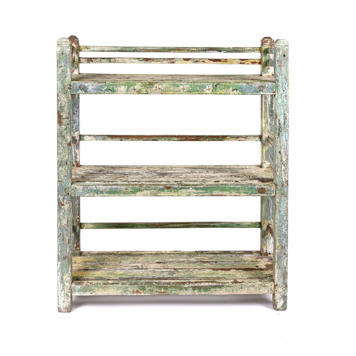 Vintage Painted Indian Teak Shelf - Ca 1930 | Indigo Antiques