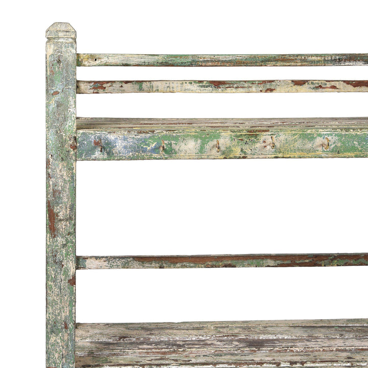 Detail Of Vintage Painted Indian Teak Shelf - Ca 1930 | Indigo Antiques