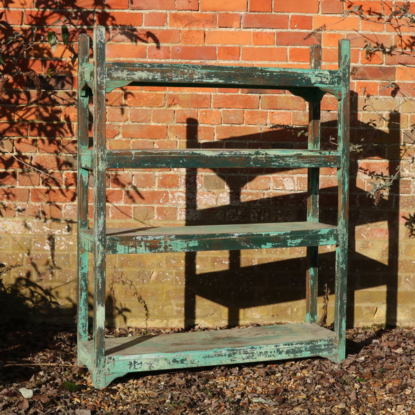 Vintage Painted Slat Shelf From India - Ca 1930
