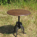 Adjustable Height Round Table - Industrial Style