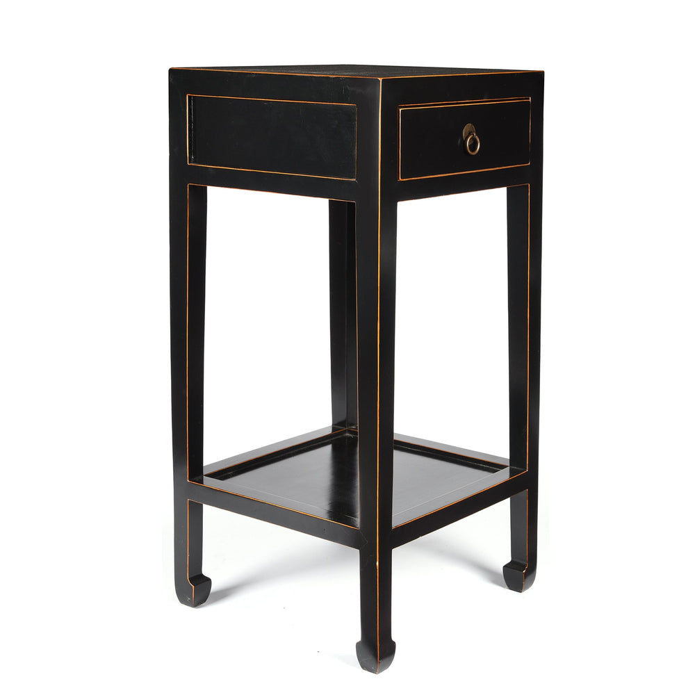 Black Lacquer Tea Table - Made From Elm - Contemporary - 40 x 38 x 82 (wxdxh cms) - C1401