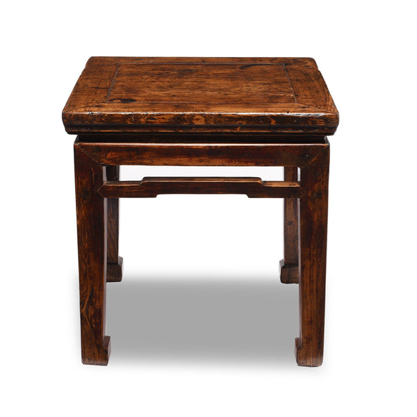 Chinese Elm Square Side Table From Shanxi - 19thC