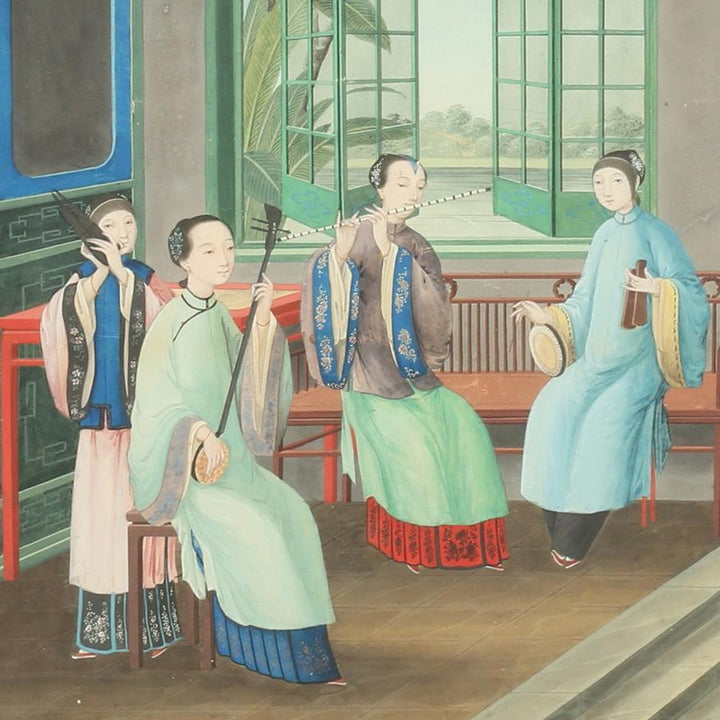 An example of how antique Chinese furniture was used in a room showing an antique Chinese Elm Square Side Tables - 19thC | Indigo Antiques