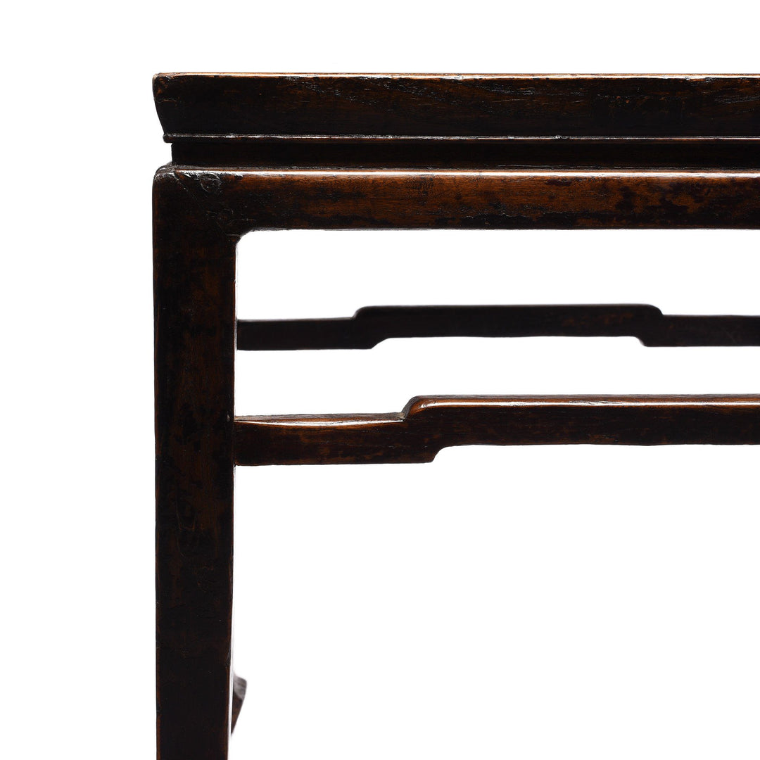 Corner Detail Chinese Elm Square Side Table Option 2 | Indigo Antiques