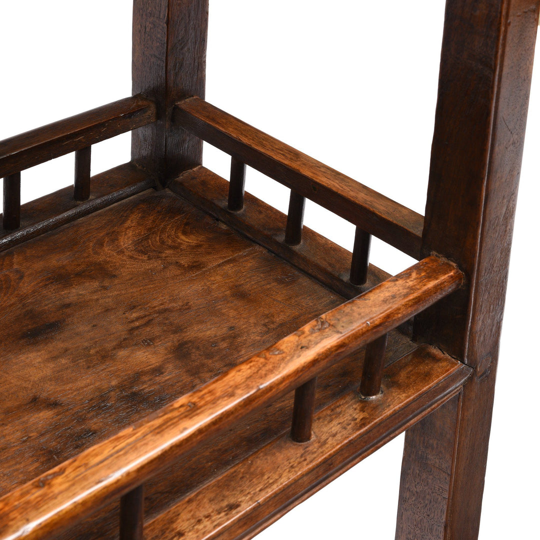 Shelf of an Antique Walnut Chinese Flower Stand Side Table From Shanxi -19thC | Indigo Antiques