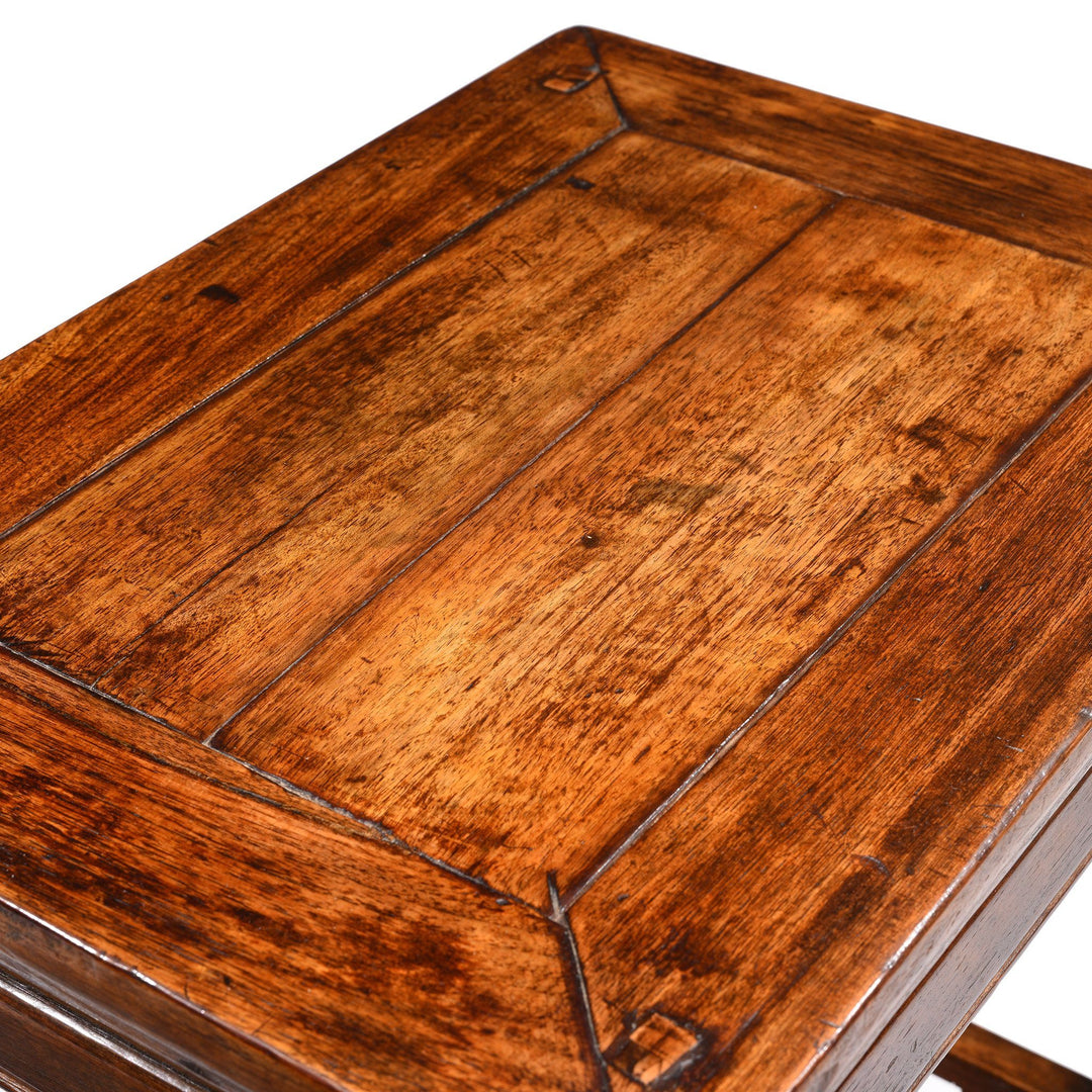 Top of an Antique Walnut Chinese Flower Stand Side Table From Shanxi -19thC | Indigo Antiques