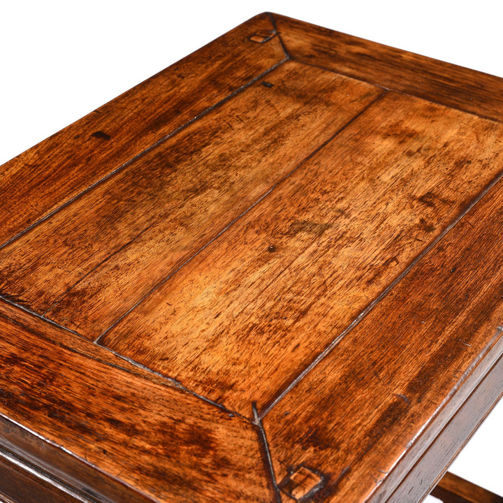 Top of an Antique Walnut Chinese Flower Stand Side Table From Shanxi -19thC | Indigo Antiques