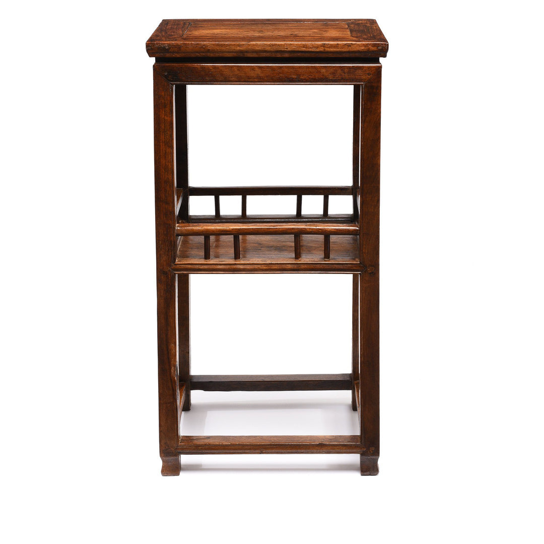 Side view of an Antique Walnut Chinese Flower Stand Side Table From Shanxi -19thC | Indigo Antiques