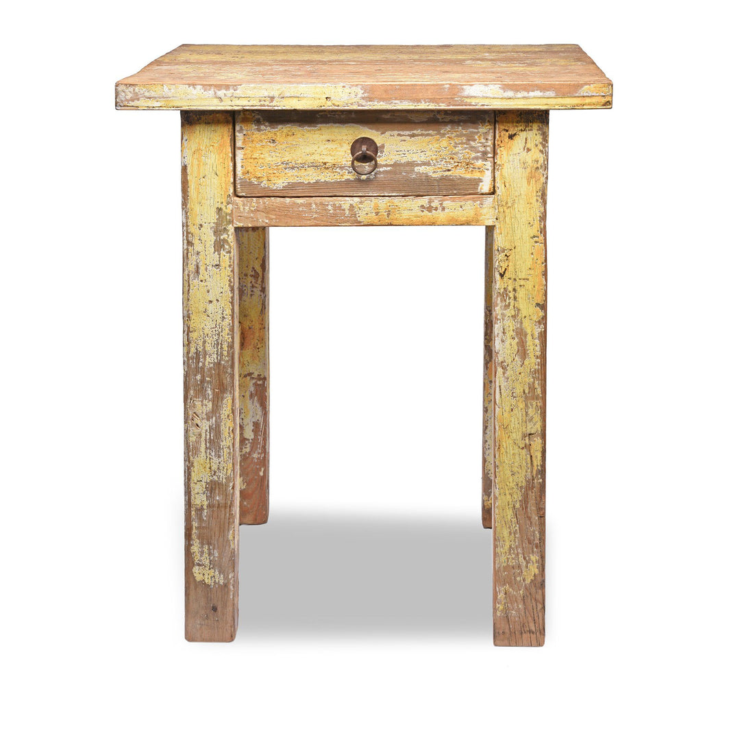 Country Table Made From Old Yellow Painted Pine | Indigo Antiques