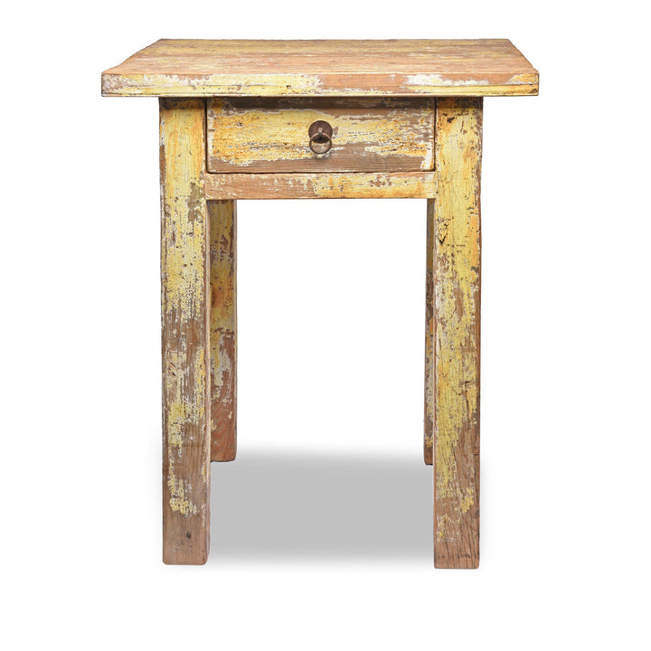 Country Table Made From Old Yellow Painted Pine | Indigo Antiques