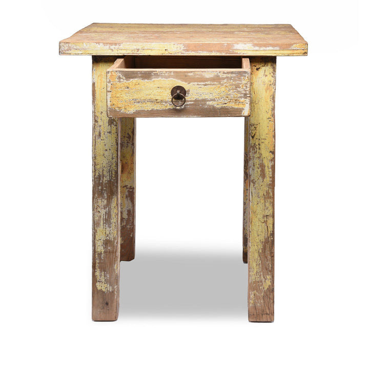 Country Table Made From Old Yellow Painted Pine | Indigo Antiques