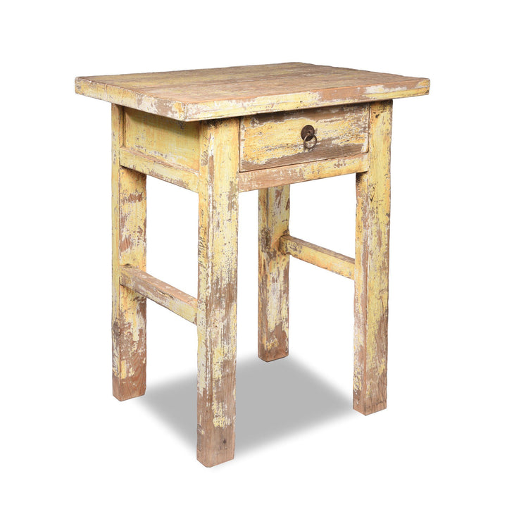 Country Table Made From Old Yellow Painted Pine | Indigo Antiques