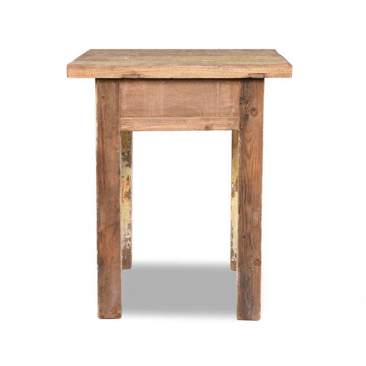 Country Table Made From Old Yellow Painted Pine | Indigo Antiques